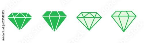 Diamond icon set. diamond gems vector icon.