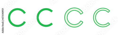Copyright icon set. copyright symbols
