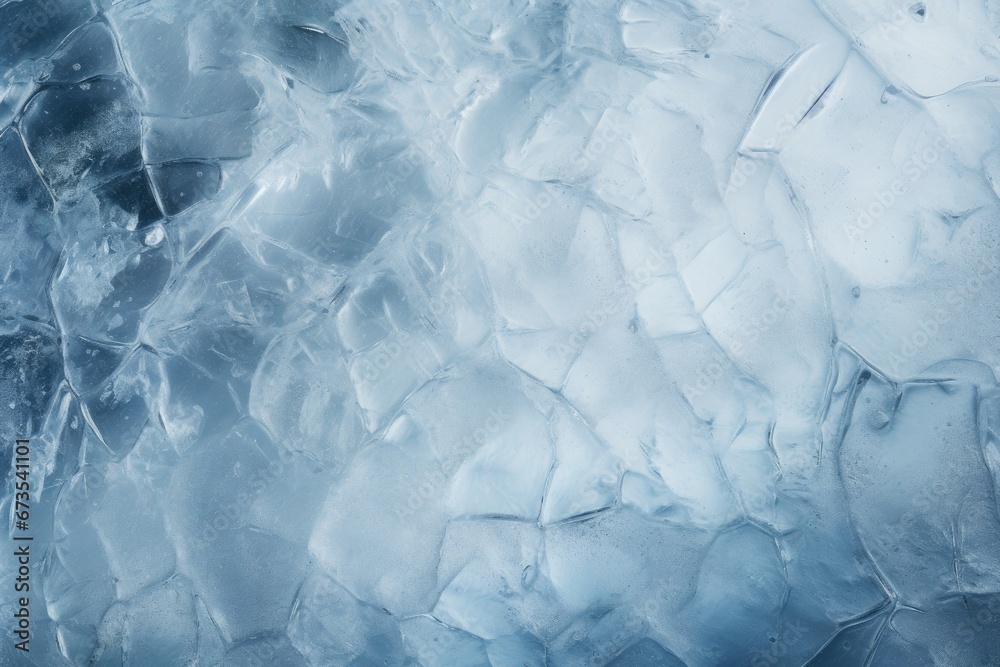 Obraz premium Ice texture crystal, blue tones background. Textured cold frosty surface of ice