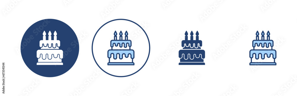 Cake icon vector. Cake sign and symbol. Birthday cake icon Cake icon vector. Cake sign and symbol. Birthday cake icon