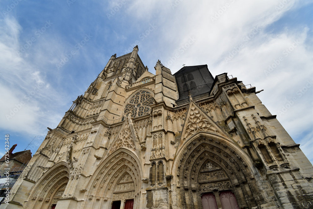 Fototapeta premium Meaux, France. Cathédrale Saint-Étienne de Meaux (Saint Stephen's Cathedral of Meaux). May 27, 2023.