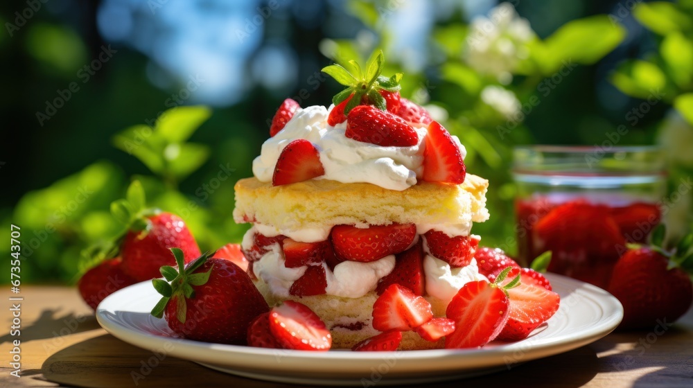delicious fresh Strawberry cake, vanilla sponge cake with cream cheese summer cake delicious fresh Strawberry cake, vanilla sponge cake with cream cheese summer cake