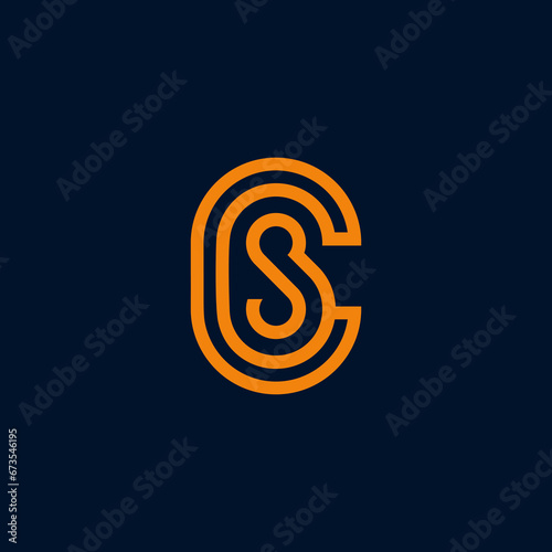 CS C S Letter Logo Design in Black Colors. Creative Modern Letters Vector Icon Logo Illustration