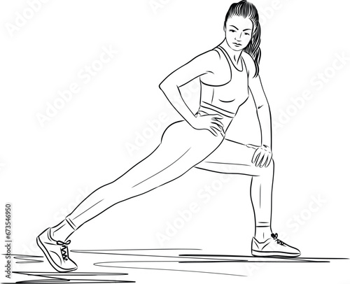 Young sporty woman stretching at the gym © Aroastock