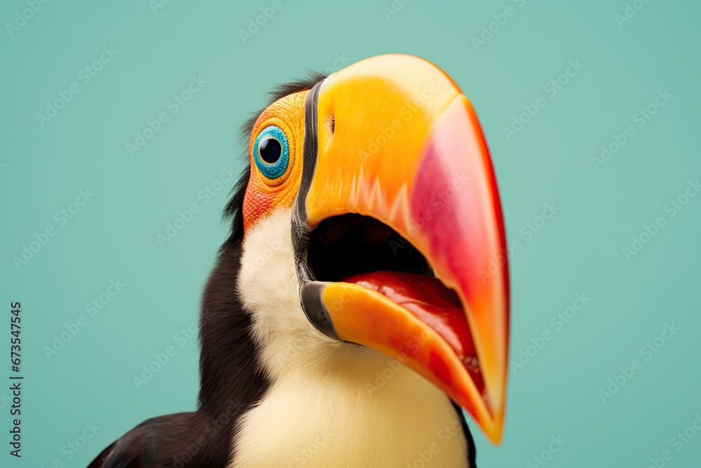 Fototapeta premium shocked toucan with surprised eyes, concept of Unexpected reaction