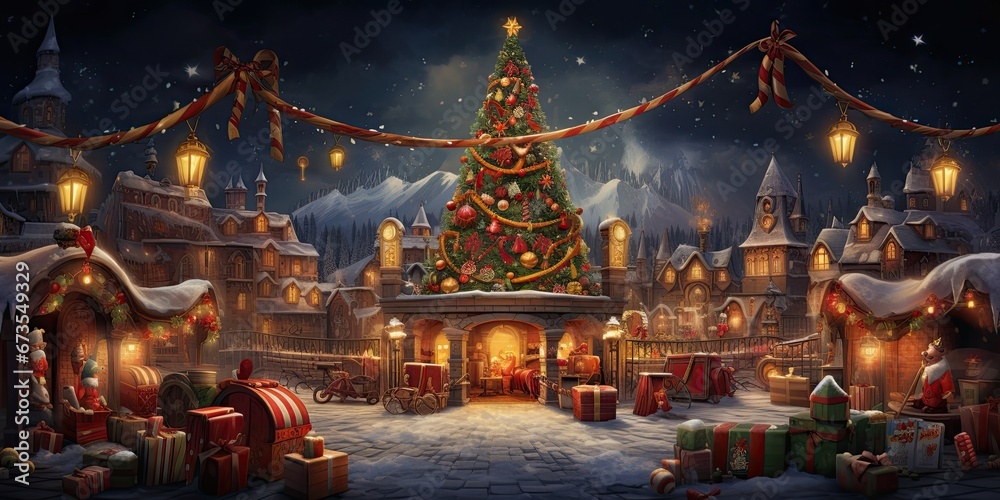 Enchanting Christmas celebrating background concept featuring a festive and magical scene