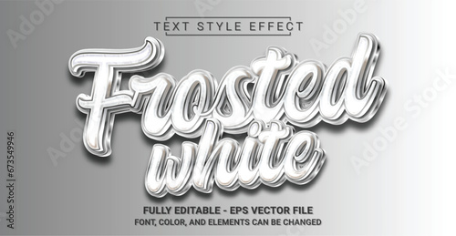 Editable Text Effect with Frosted White Theme. Premium Graphic Vector Template.