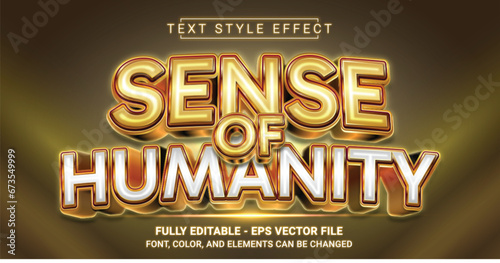 Editable Text Effect with Sense of Humanity Theme. Premium Graphic Vector Template.