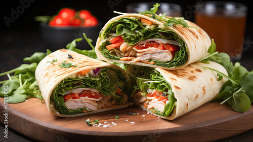 chicken and wrap with lettuce photo