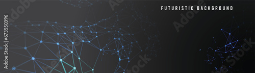 Background design of abstract digital technology with network connection lines. Modern Background design in gradient of gray and black.