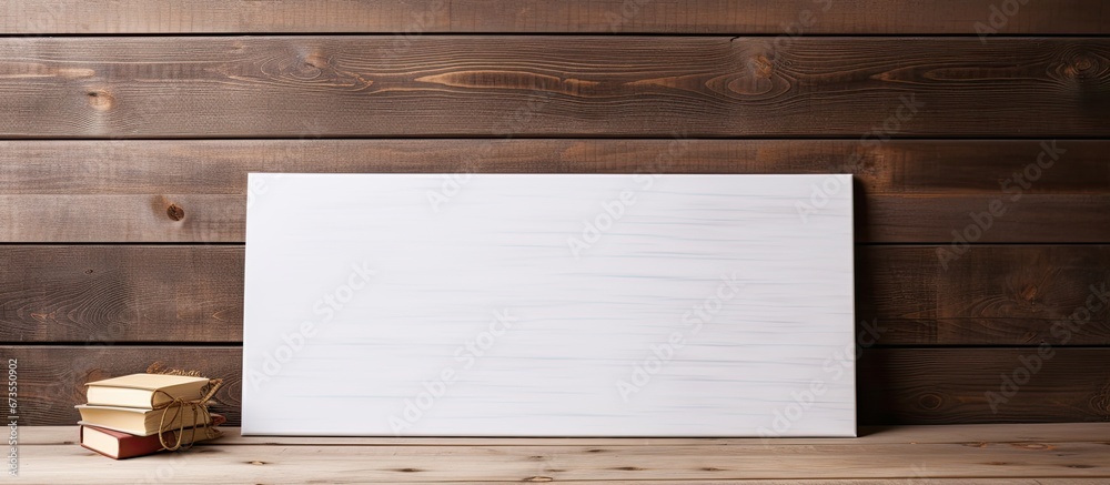 Empty notebook resting on the oak surface Empty notebook resting on the oak surface