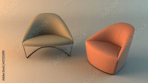lounge chair, non AI images, 3D illustration