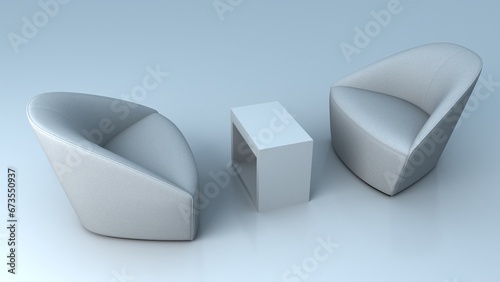 lounge chair, non AI images, 3D illustration