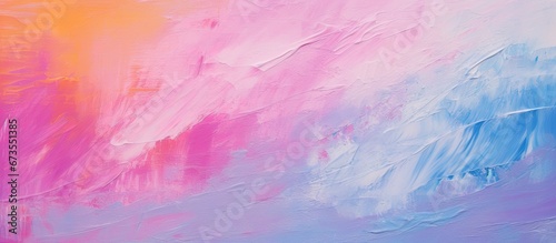 Abstract background created by brushstrokes of textured oil and acrylic paints smudging and staining canvas walls photo