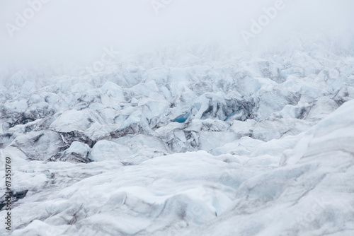 View of the glacier in Vatnajökull National Park, Iceland. 