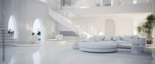 luxury clean bright white interior