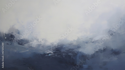 a painting of a sky filled with clouds. Expressive Indigo oil painting background