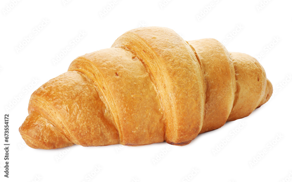 One delicious fresh croissant isolated on white One delicious fresh croissant isolated on white