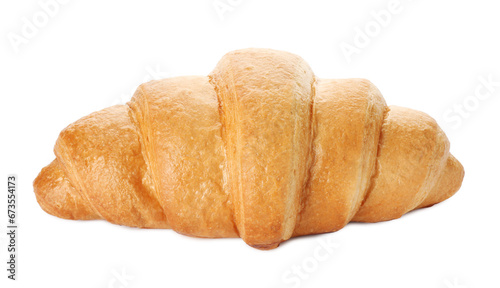 One delicious fresh croissant isolated on white