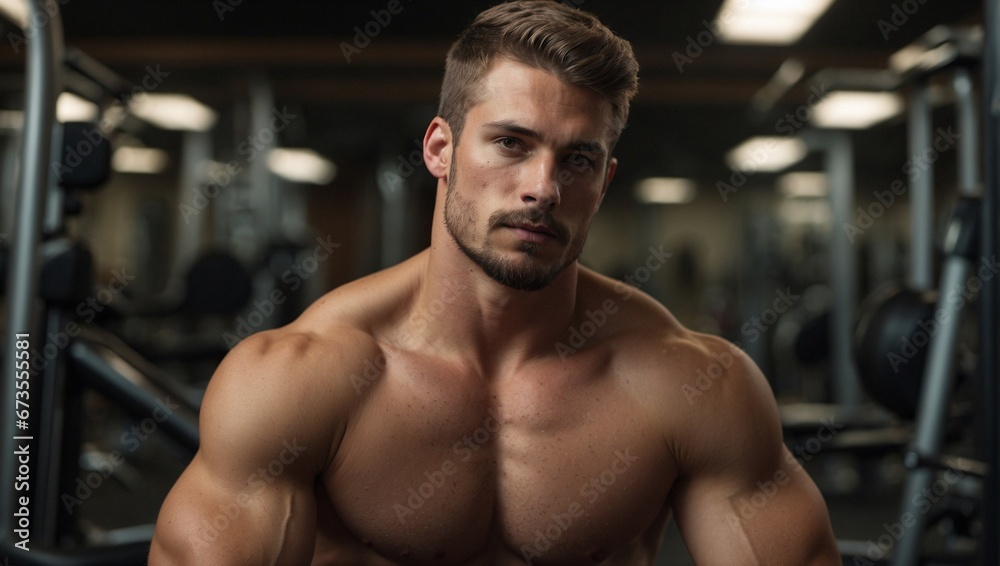Gym Ambiance: Showcasing Physical Strength and Discipline in Fitness Training. Genreative AI