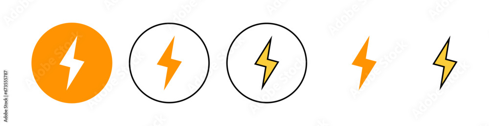 Lightning icon set for web and mobile app. electric sign and symbol. power icon. energy sign Lightning icon set for web and mobile app. electric sign and symbol. power icon. energy sign
