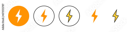 Lightning icon set for web and mobile app. electric sign and symbol. power icon. energy sign