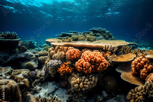 Beautiful coral under the sea, Generative AI 
