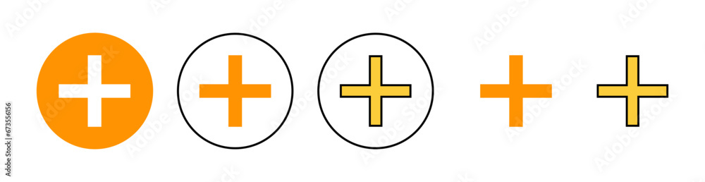 Obraz premium Plus Icon set for web and mobile app. Add plus sign and symbol