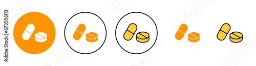Pills icon set for web and mobile app. capsule icon. Drug sign and symbol