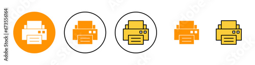 Print icon set for web and mobile app. printer sign and symbol