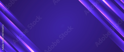 Glowing diagonal lines background. Purple neon gradient stripes wallpaper. Abstract motion effect light trails backdrop for banner, poster, presentation, cover, booklet, brochure, flyer. Vector