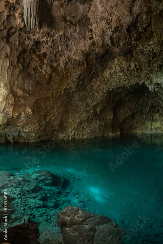 Beautiful view of the The 3 Eyes National Park in Santo Domingo - Dominican Republic- underwater lagoon, caves, gardens © Gian