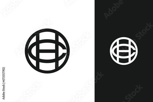 c h letter monogram logo design