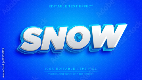 Snow ice editable text effect