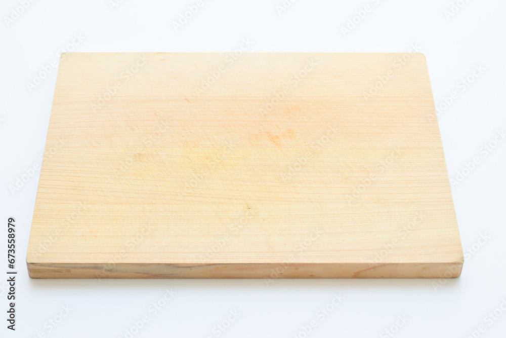 wooden cutting board isolated on white background, plank wood in the kitchen wooden cutting board isolated on white background, plank wood in the kitchen