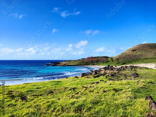 Easter Island landscape in Chile photo