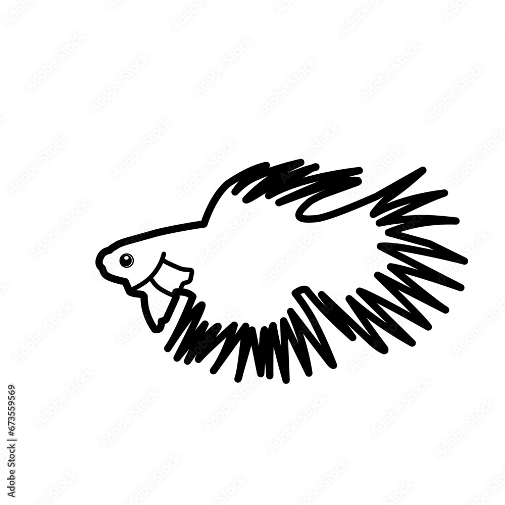 Obraz premium Outline Betta Fish 