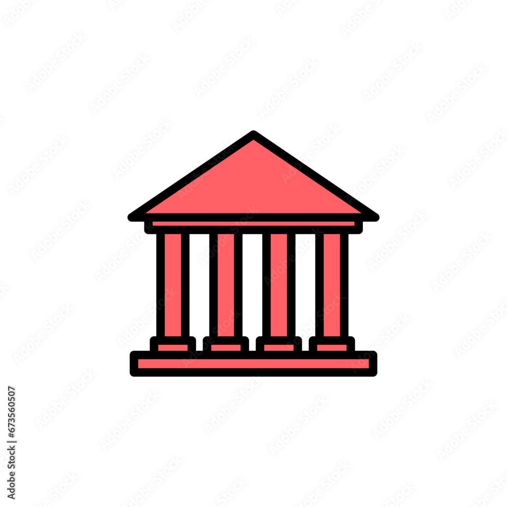 Bank icon set illustration. Bank sign and symbol, museum, university Bank icon set illustration. Bank sign and symbol, museum, university
