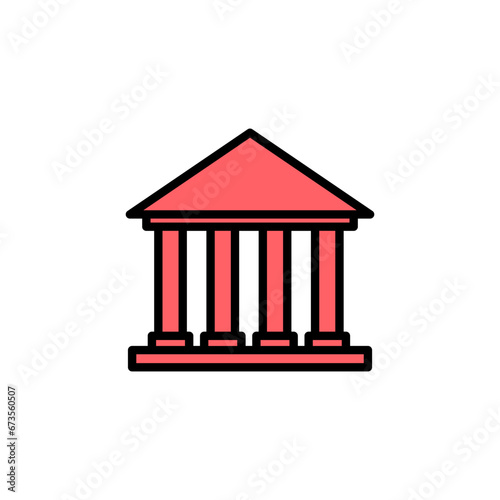 Bank icon set illustration. Bank sign and symbol, museum, university