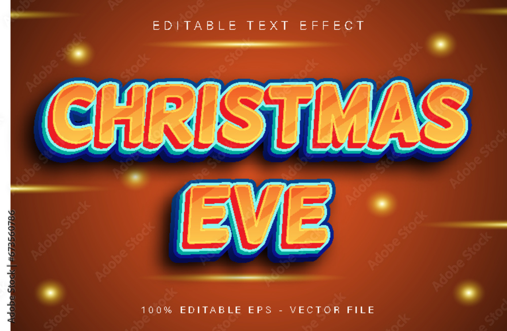 Christmas Eve Editable Text Effect Cartoon Style