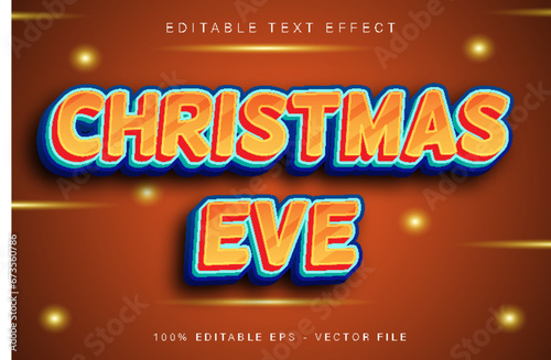 Christmas Eve Editable Text Effect Cartoon Style