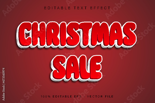 Christmas Sale Editable Text Effect Cartoon Style