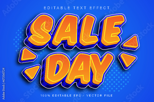 Sale Day Editable Text Effect Cartoon Style