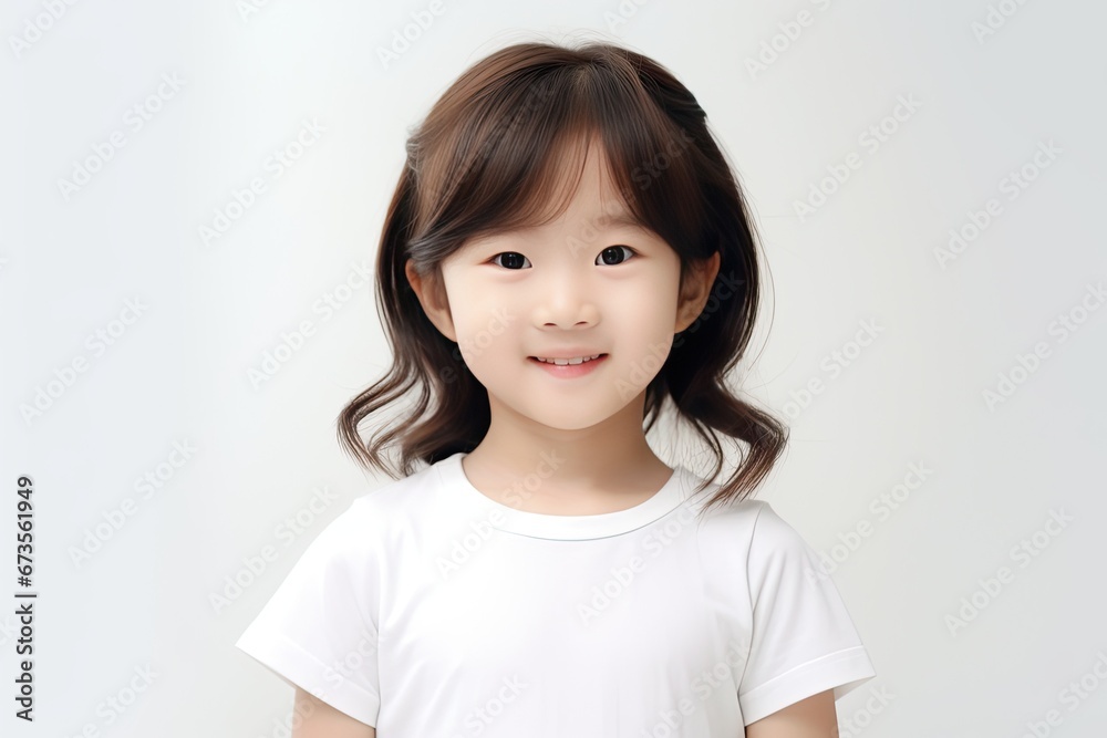 Portrait of a happy young Asian girl with a bright smile on her face, radiating joy and happiness. generative ai Portrait of a happy young Asian girl with a bright smile on her face, radiating joy and happiness. generative ai