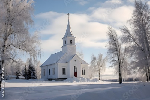 雪の中の小さな教会