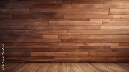 wooden floor and wall, Brown wooden boards forming a beautiful background with integrated acoustic panels, stylish and functional, archit texture, background 