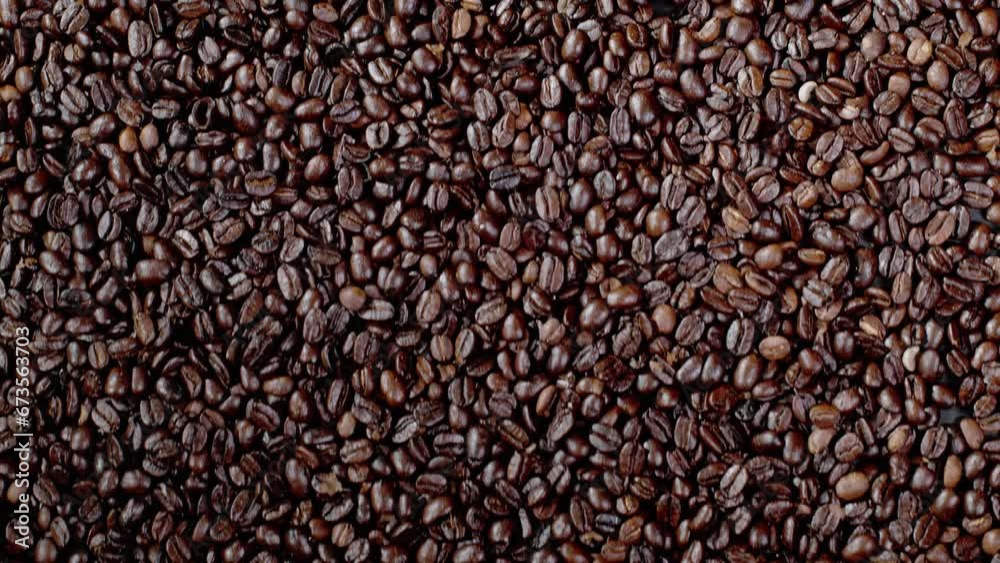 Coffee Beans Are Sliding Down A Surface Coffee Beans Are Sliding Down A Surface