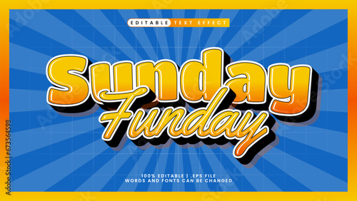 sunday funday 3d text effect