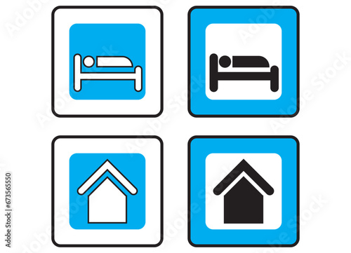 collection of accommodation icons, icon set