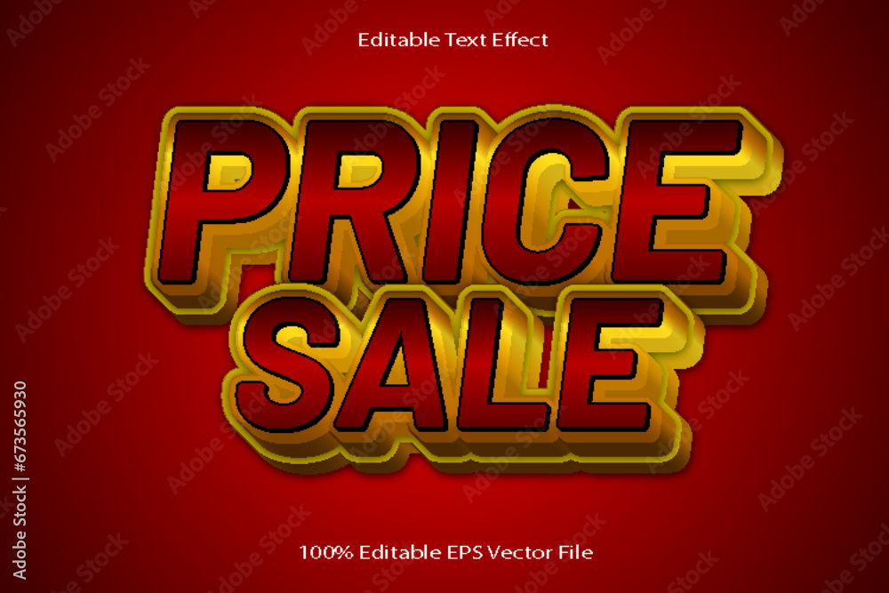 Price Sale Editable Text Effect Emboss Cartoon Gradient Style